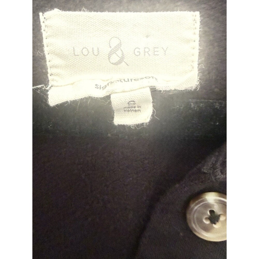 EUC Lou & Grey Hooded Henley Sweatshirt Dress S Black Cozy Athleisure Fall - Picture 4 of 16